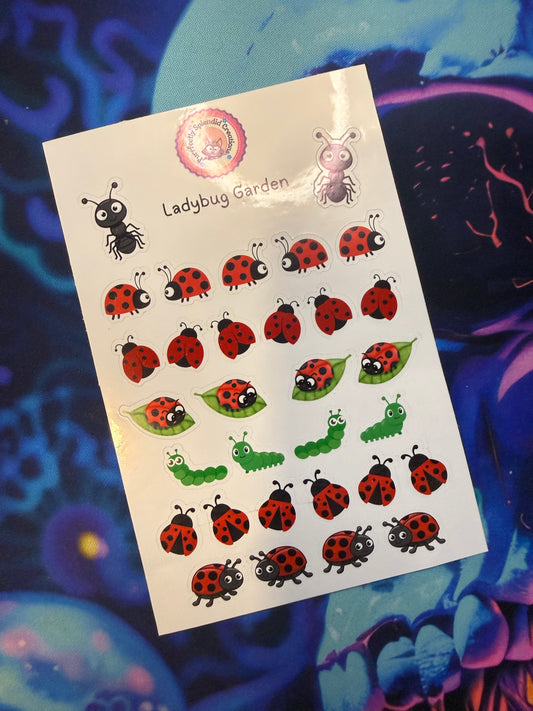 Ladybug Garden Sticker Sheet (4x6")