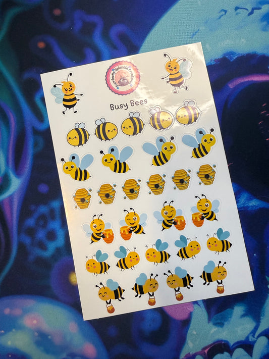 Busy Bees Sticker Sheet (4x6")