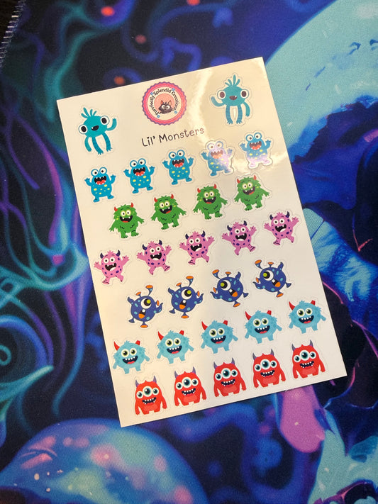 Lil' Monsters Sticker Sheet (4x6")