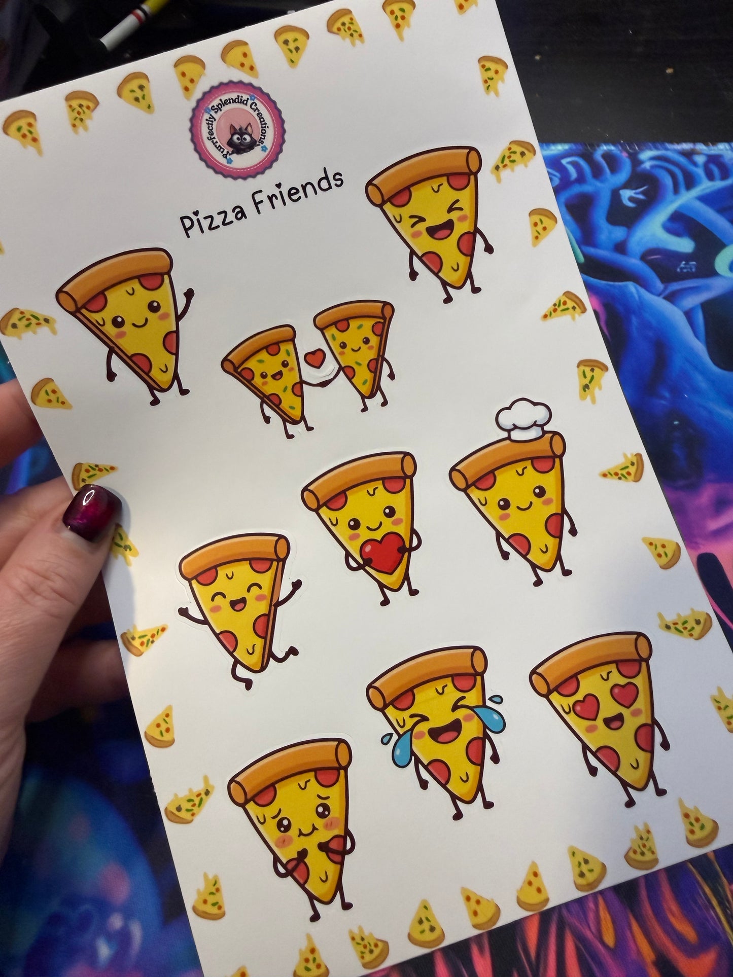 "Pizza Friends" Sticker Sheet (5.5x8.5")