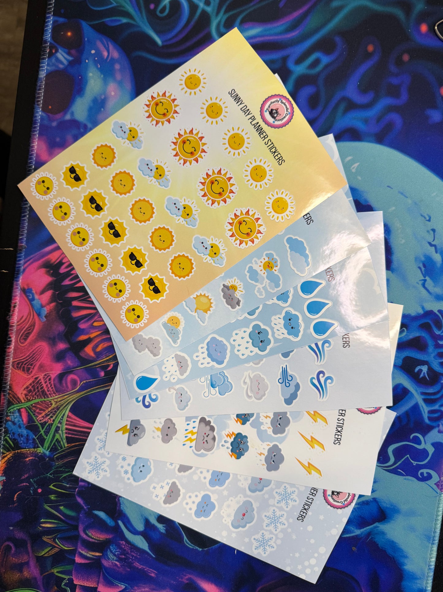 Weather Planner Sticker Sheet Set (x6 sheets 5x7")