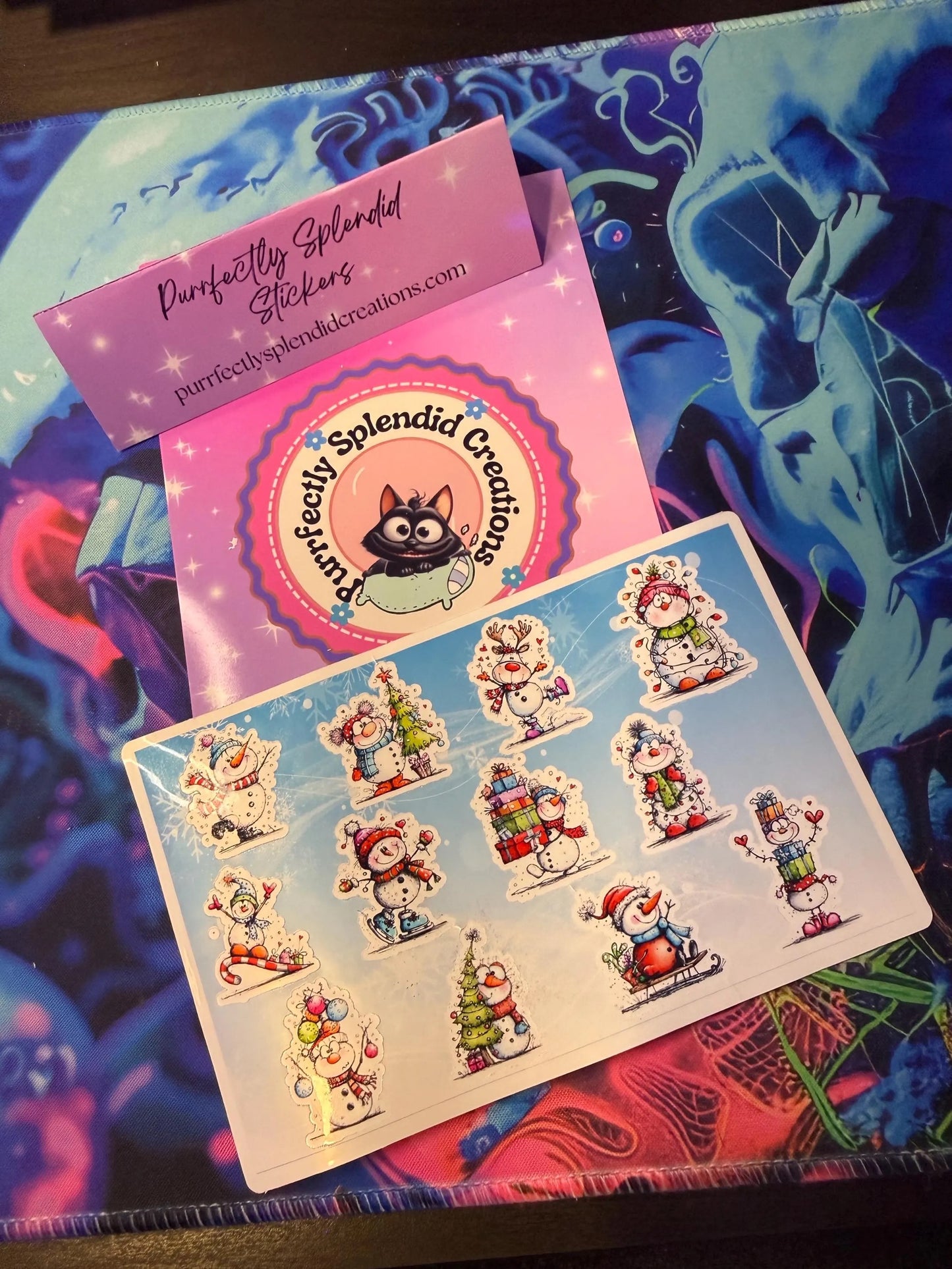 Cartoon Snowman Sticker Sheet, Winter Christmas Planner Stickers