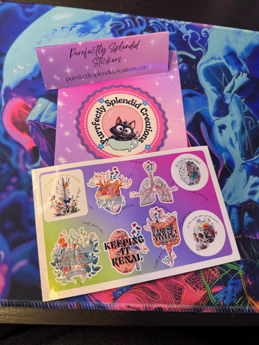 Anatomy Sticker Sheet, Funny Body Stickers
