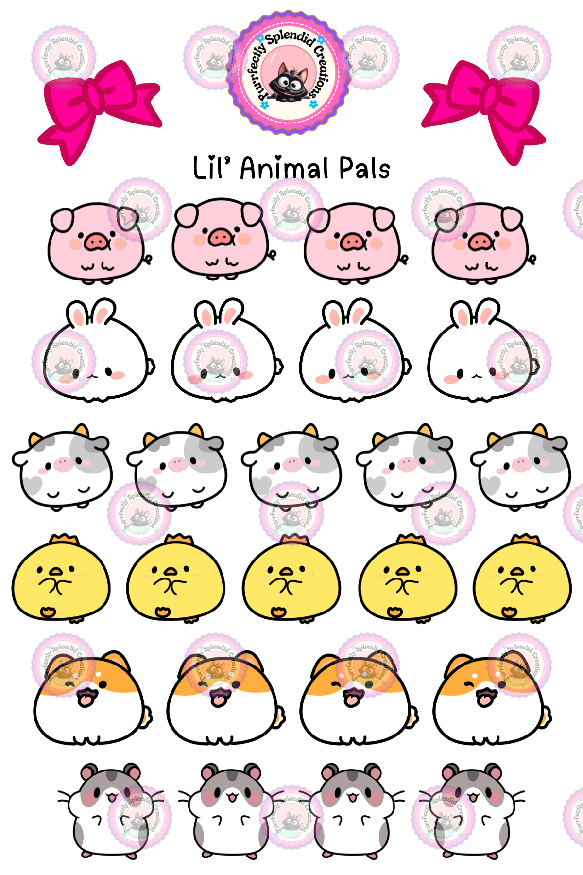 Lil' Animal Pals Sticker Sheet (4x6")