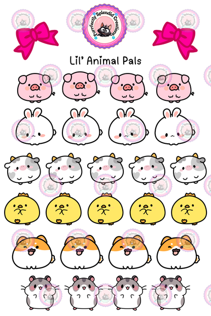 Lil' Animal Pals Sticker Sheet (4x6")