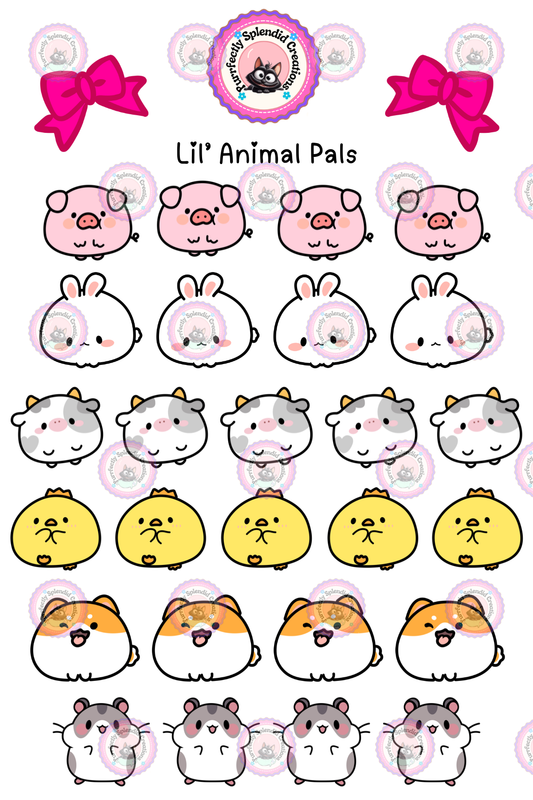 Lil' Animal Pals Sticker Sheet (4x6")