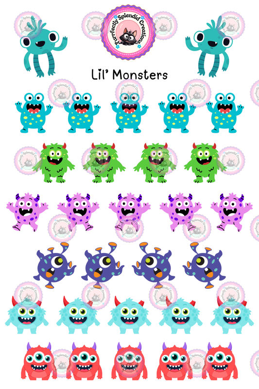 Lil' Monsters Sticker Sheet (4x6")