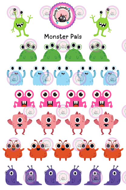 Monster Pals Sticker Sheet (4x6")