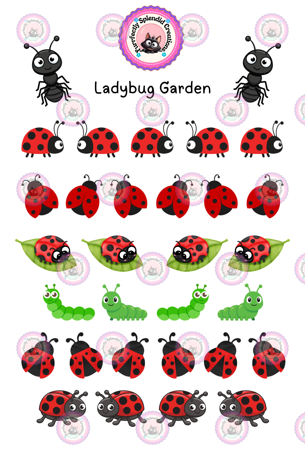 Ladybug Garden Sticker Sheet (4x6")