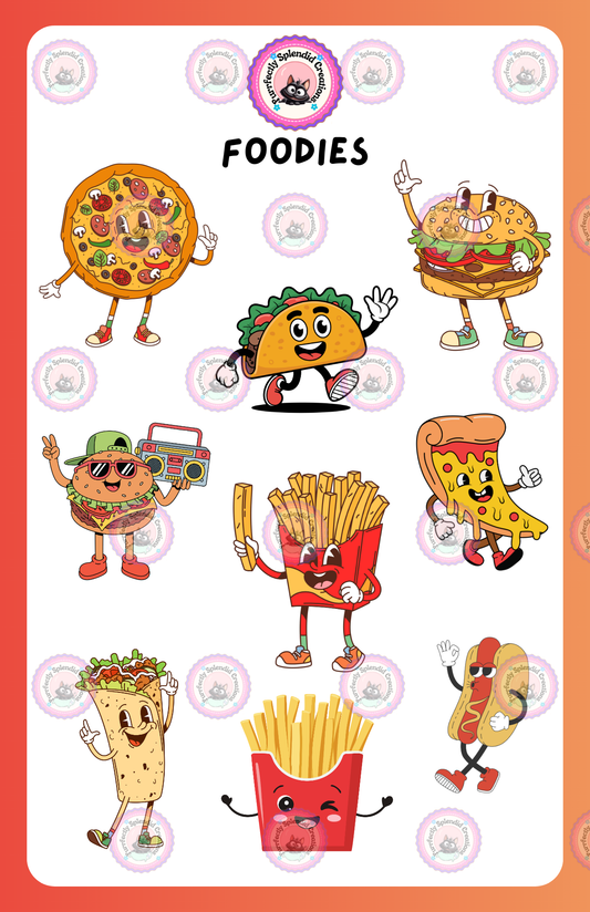 Foodies - Fast Food Sticker Sheet (5.5x8.5")