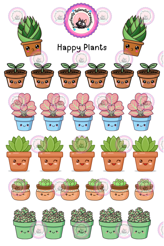 Happy Plants Sticker Sheet (4x6")