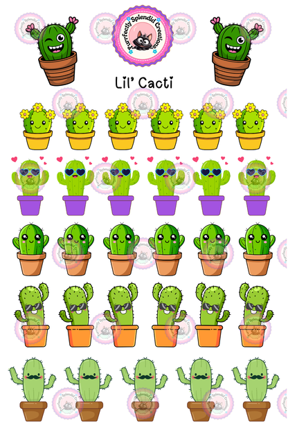 Lil' Cacti Sticker Sheet (4x6")