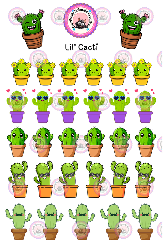 Lil' Cacti Sticker Sheet (4x6")