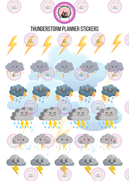 Thunderstorm Planner Sticker Sheet (5x7")
