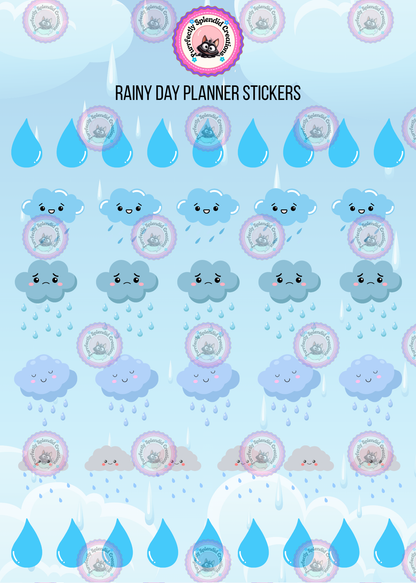 Rainy Day Planner Sticker Sheet (5x7")