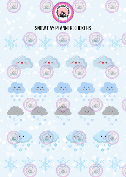 Snowy Day Planner Sticker Sheet (5x7")