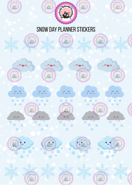 Snowy Day Planner Sticker Sheet (5x7")