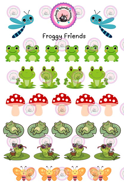 Froggy Friends Sticker Sheet (4x6")