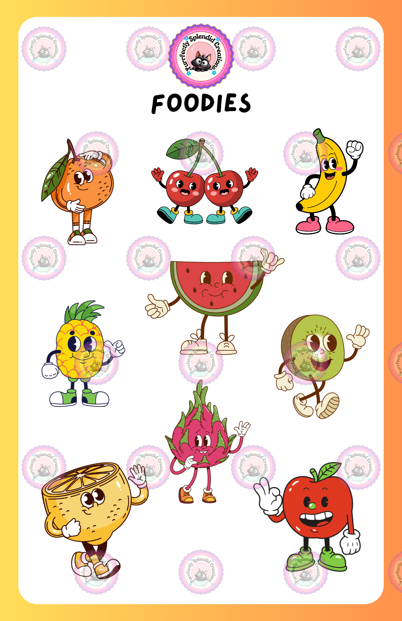 Foodies - Fresh Fruit Sticker Sheet (5.5x8.5")