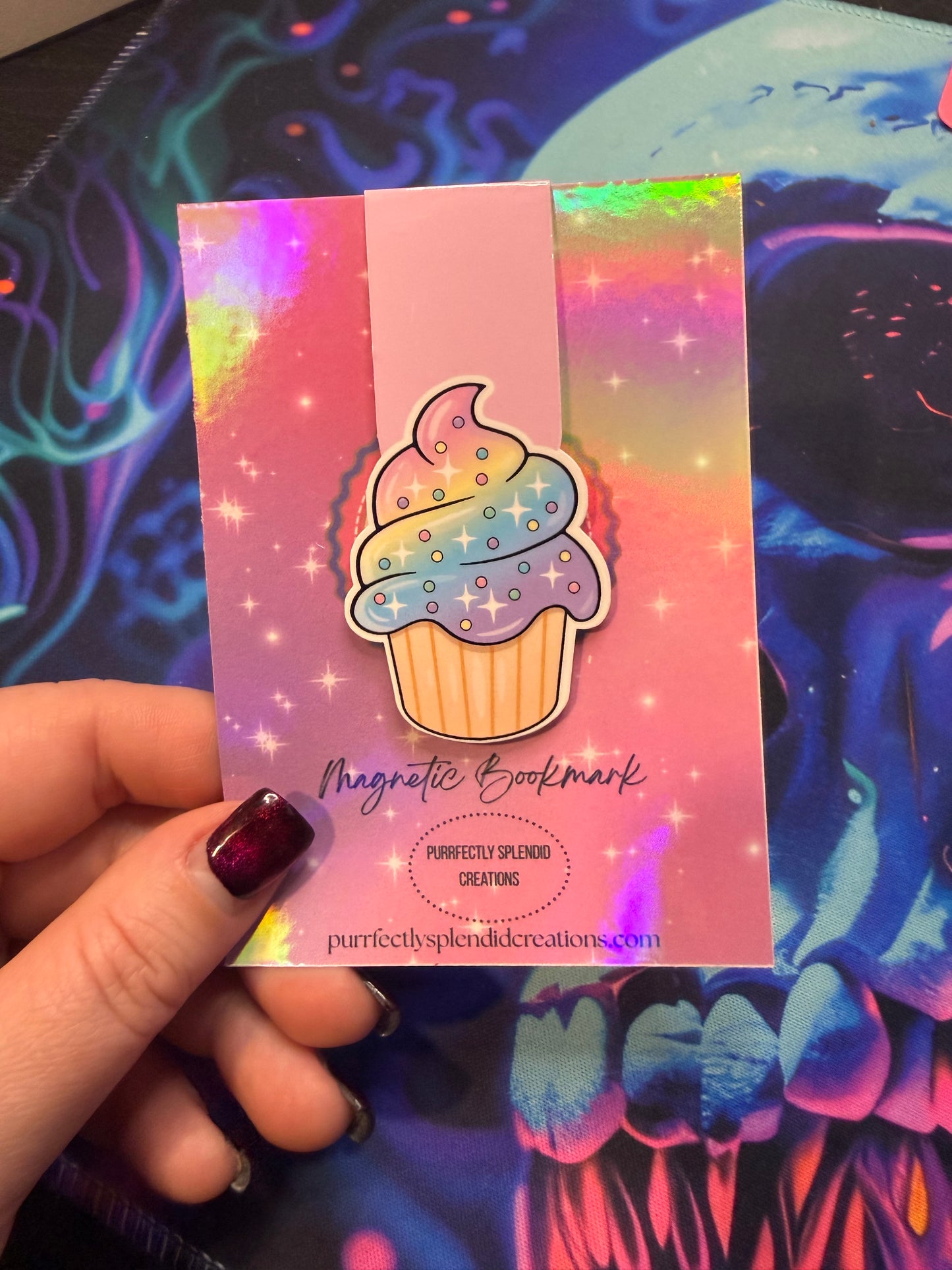 Rainbow Cupcake Magnetic Bookmark