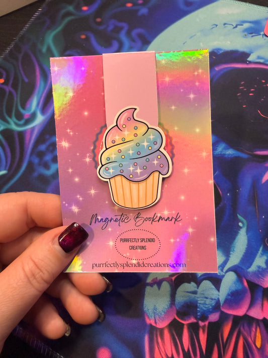 Rainbow Cupcake Magnetic Bookmark