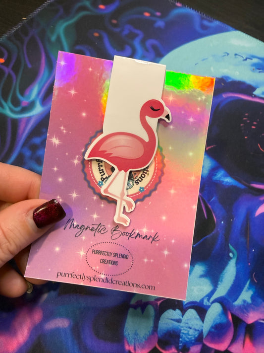 Fancy Flamingos Magnetic Bookmark