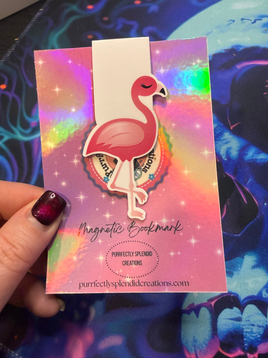 Fancy Flamingos Magnetic Bookmark