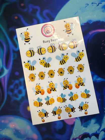 Busy Bees Sticker Sheet (4x6")