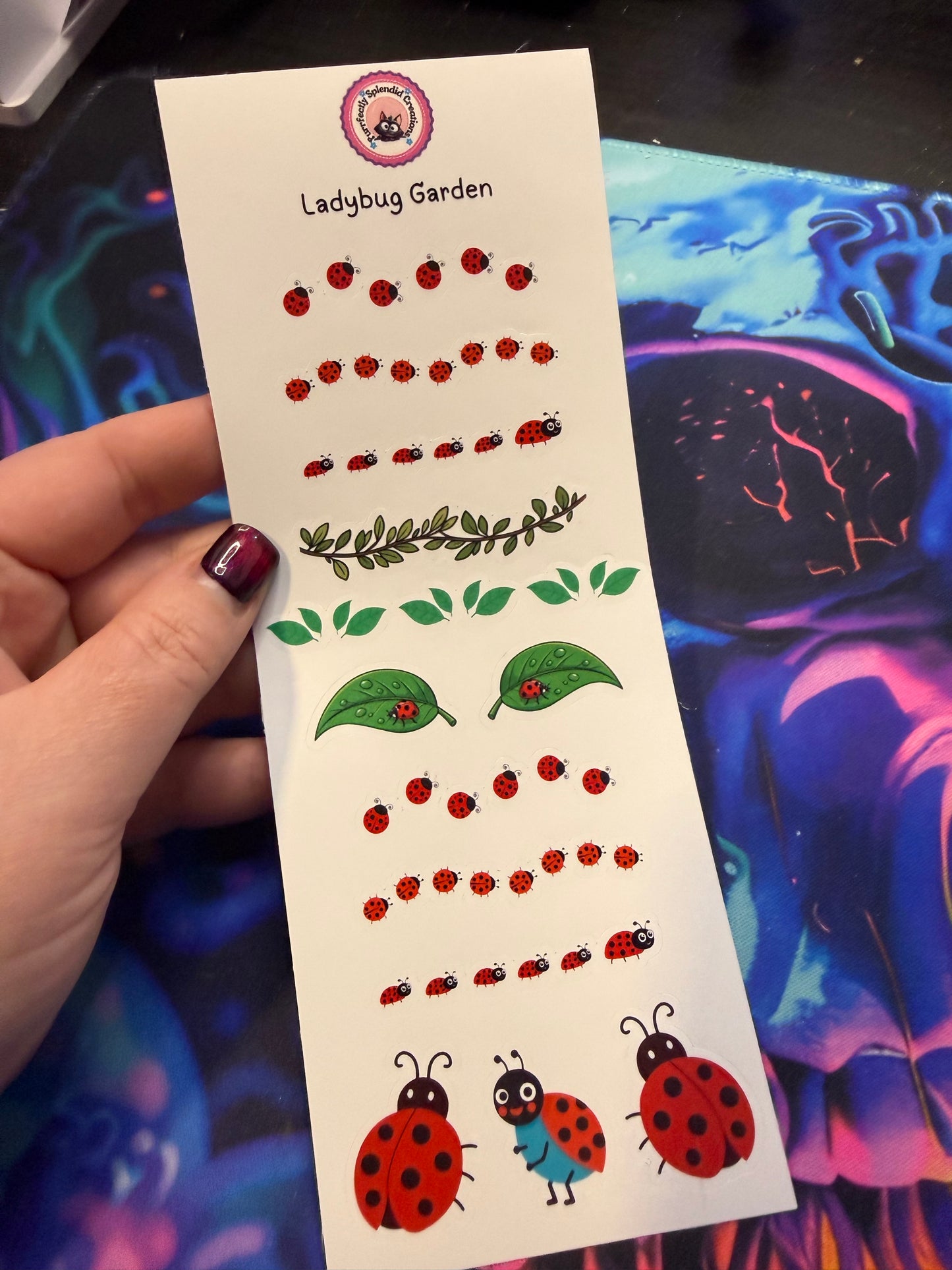 Ladybug Garden Sticker Sheet (3x8")