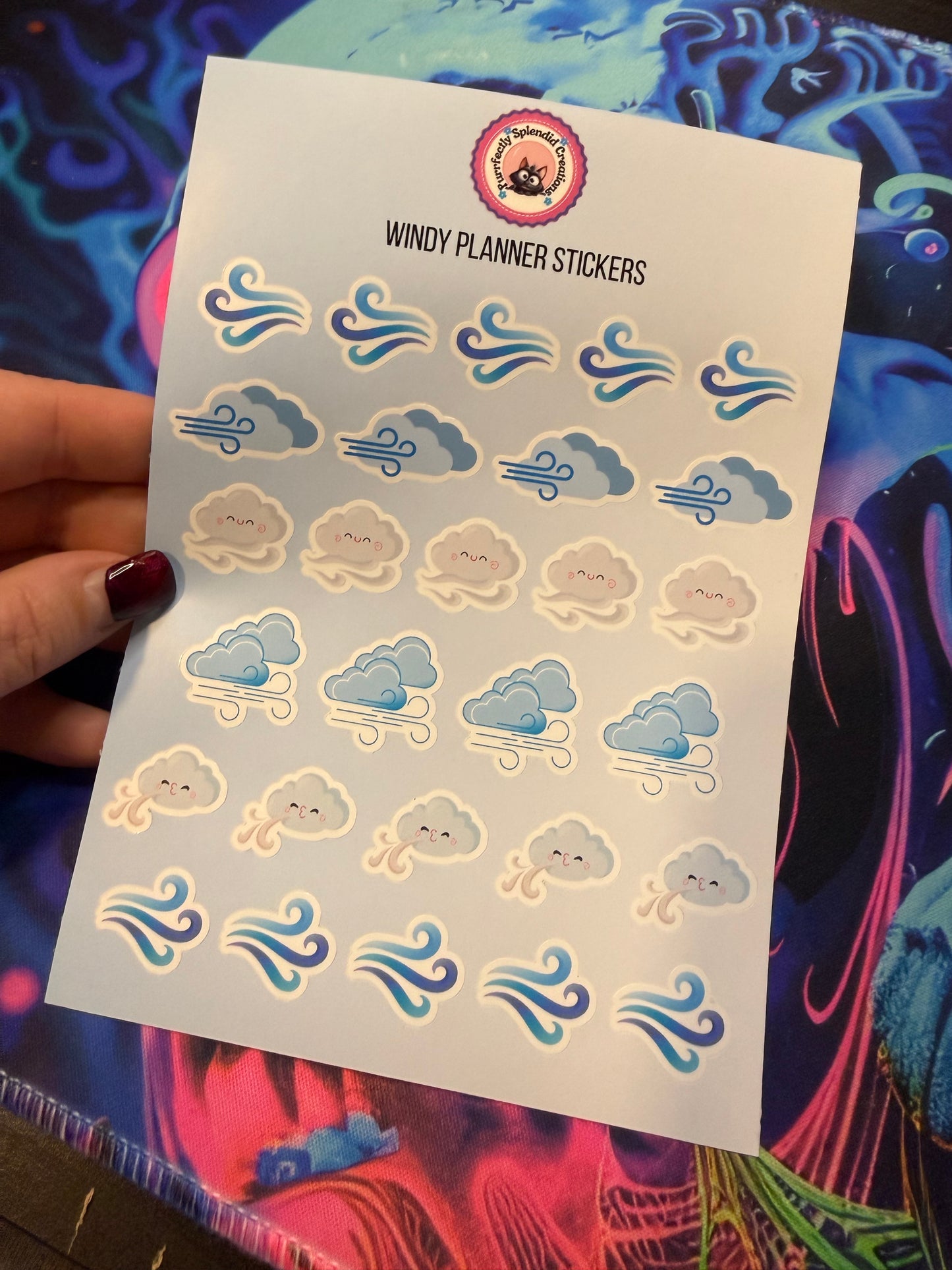 Windy Day Planner Sticker Sheet (5x7")