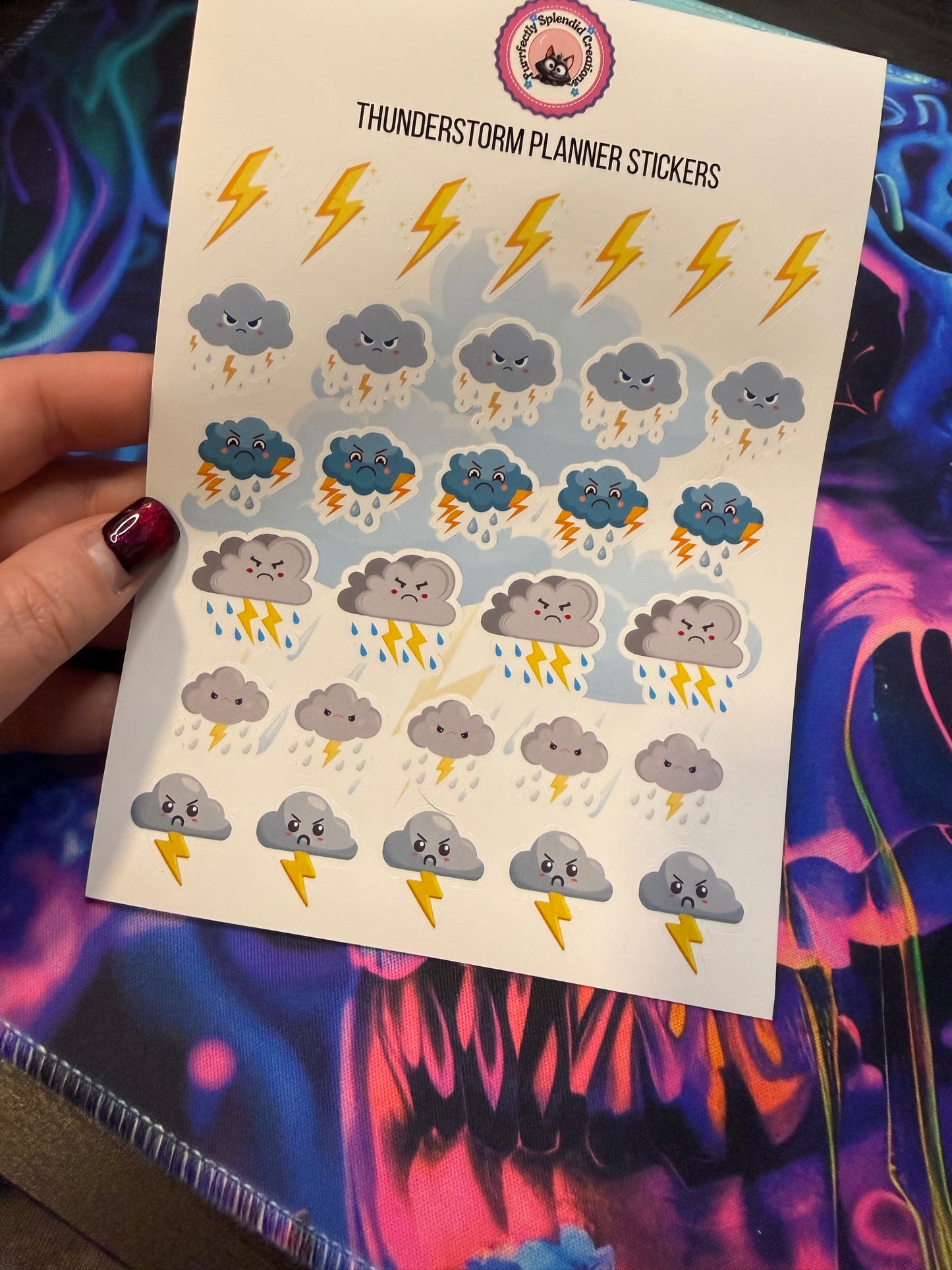 Thunderstorm Planner Sticker Sheet (5x7")