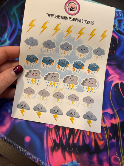 Thunderstorm Planner Sticker Sheet (5x7")