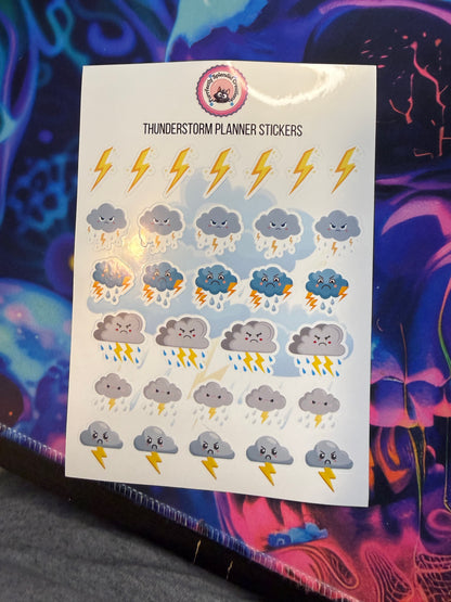 Thunderstorm Planner Sticker Sheet (5x7")