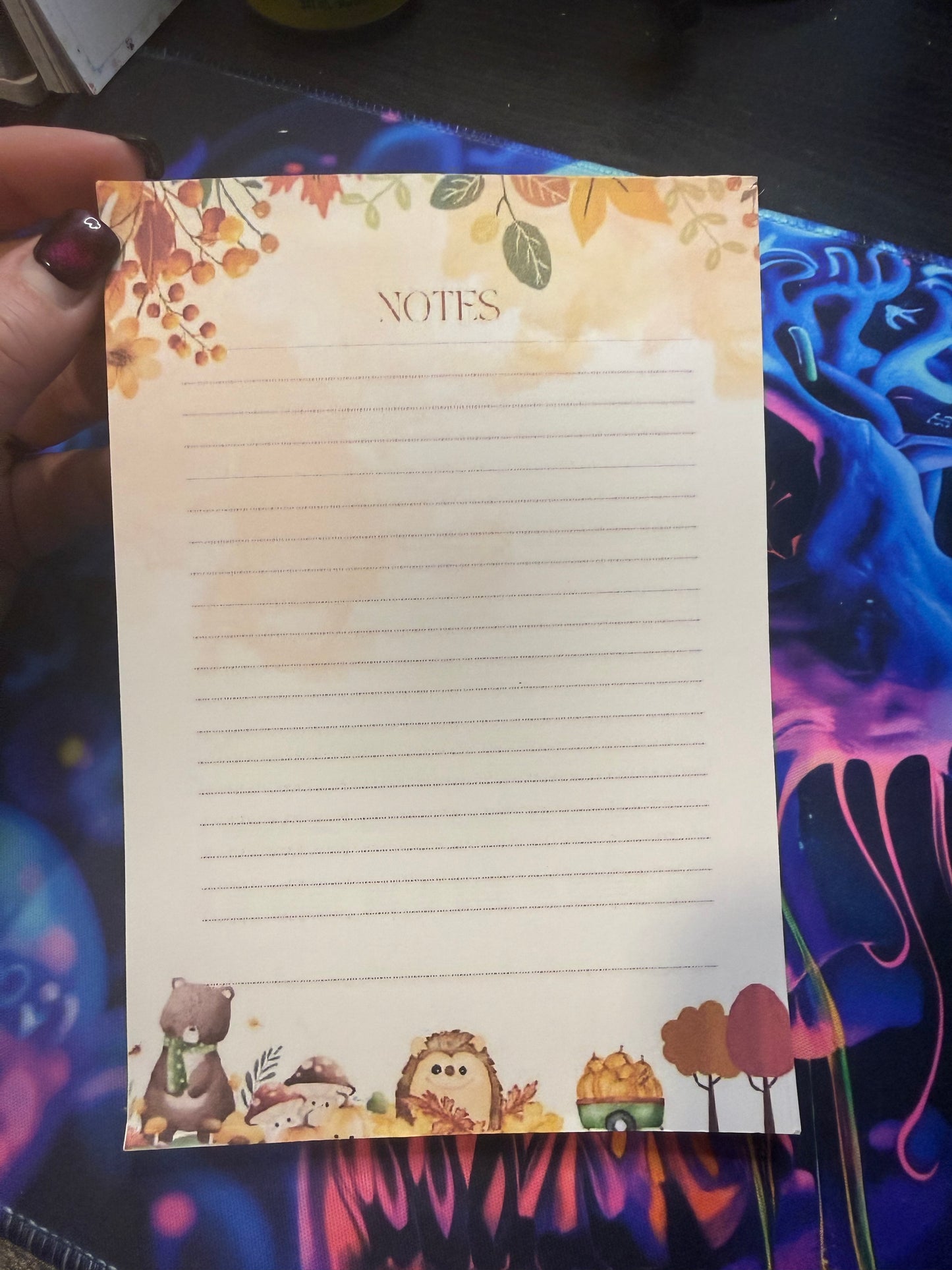 Fall Themed Lined Notepad (5x7")