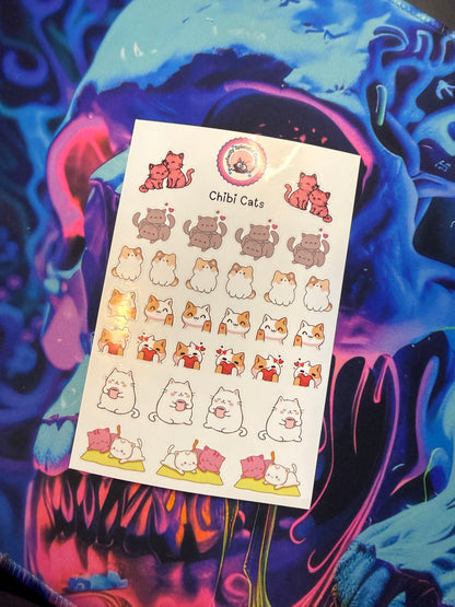Chibi Cats Sticker Sheet (4x6")