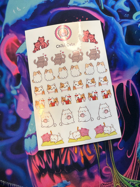 Chibi Cats Sticker Sheet (4x6")