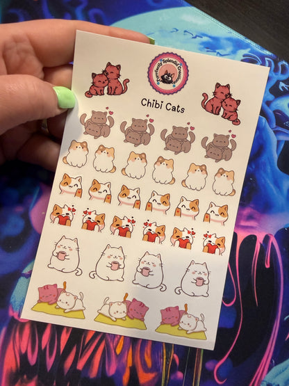 Chibi Cats Sticker Sheet (4x6")
