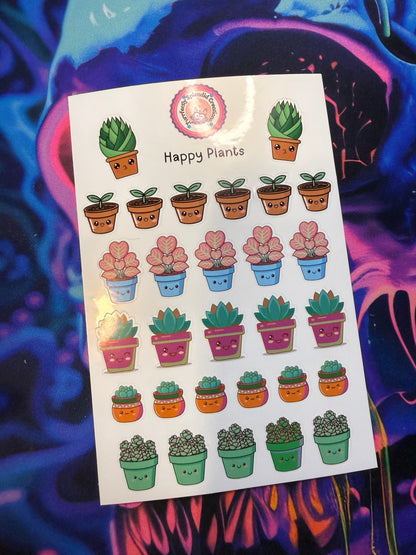 Happy Plants Sticker Sheet (4x6")