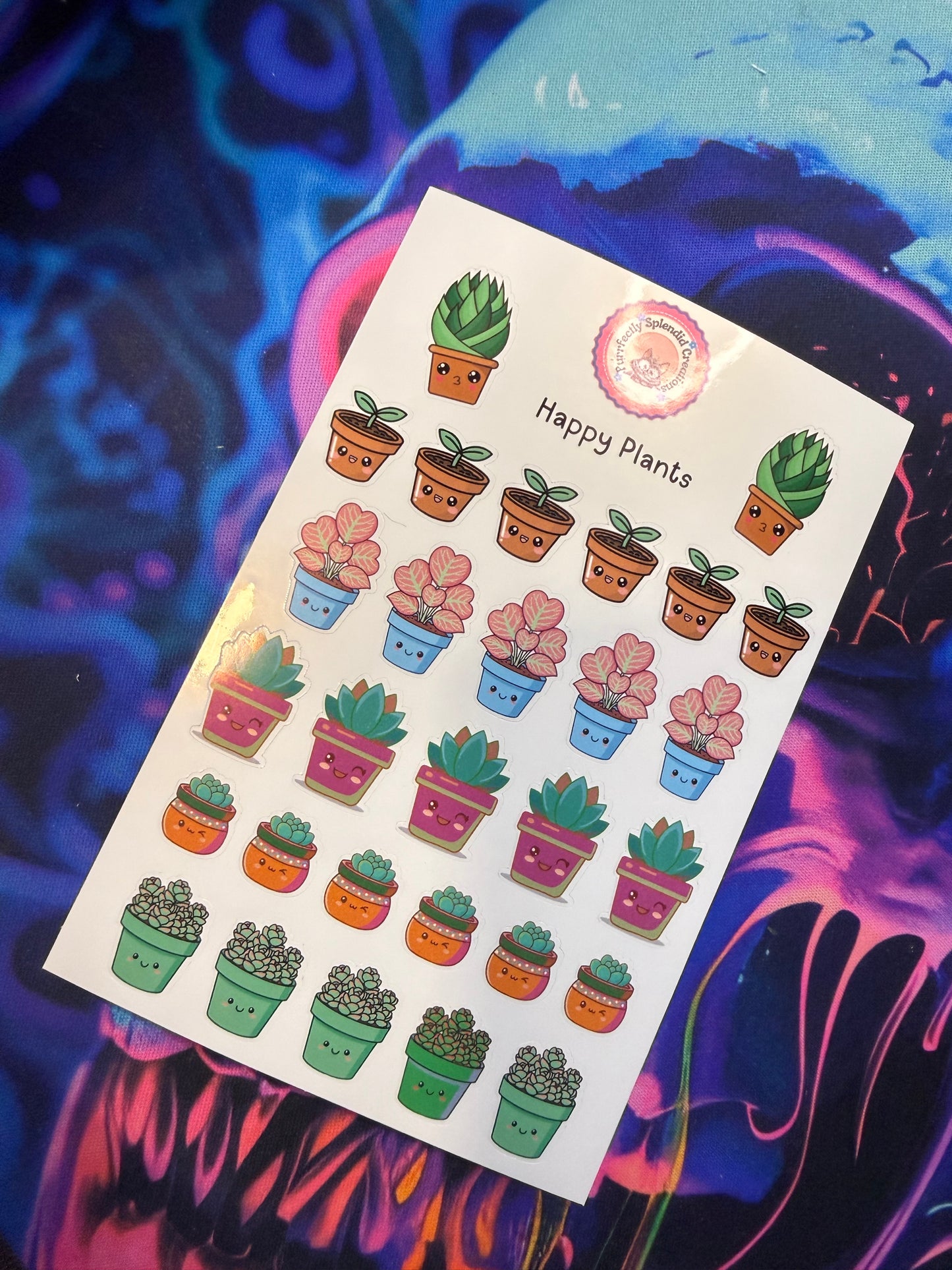 Happy Plants Sticker Sheet (4x6")