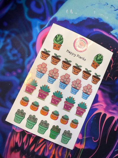 Happy Plants Sticker Sheet (4x6")