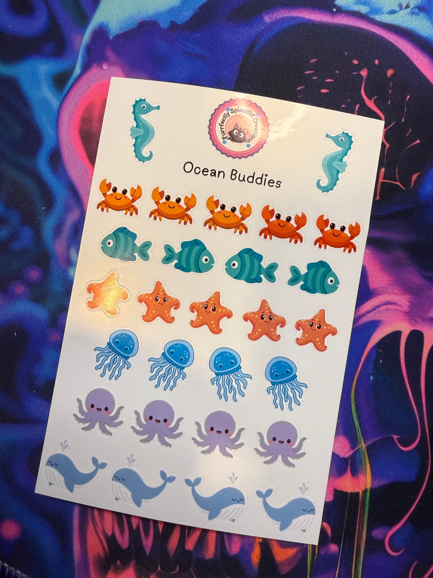 Ocean Buddies Sticker Sheet (4x6")