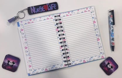 "RN", Notebook, Nursing, Pen, Keychain, Bundle Pack, Nursing Activity Book Inside