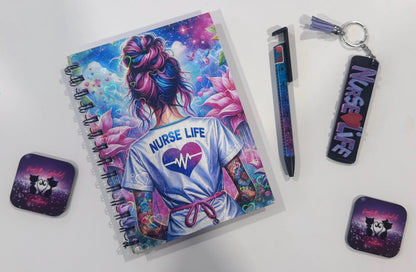 Notebook, Nursing, Keychain, Pen, Bundle Pack, Nursing Activity Book Inside