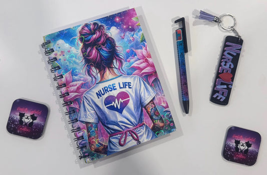 Notebook, Nursing, Keychain, Pen, Bundle Pack, Nursing Activity Book Inside