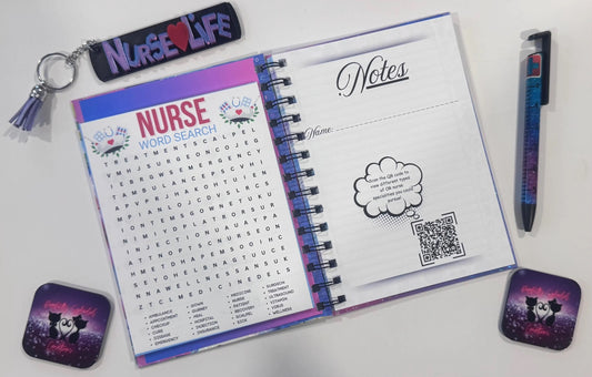 Notebook, Nursing, Keychain, Pen, Bundle Pack, Nursing Activity Book Inside