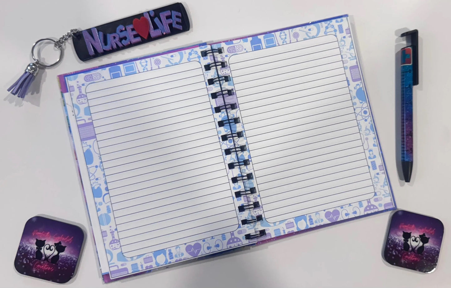 Notebook, Nursing, Keychain, Pen, Bundle Pack, Nursing Activity Book Inside