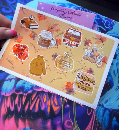 Cozy Fall Sticker Sheet, Autumn Planner Stickers
