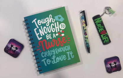Green, Nursing, Notebook, Keychain, Pen, Bundle Pack, Nursing Activity Book Inside
