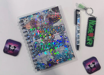 Nursing, Notebook, Keychain, Pen, Bundle Pack, Nursing Activity Book Inside