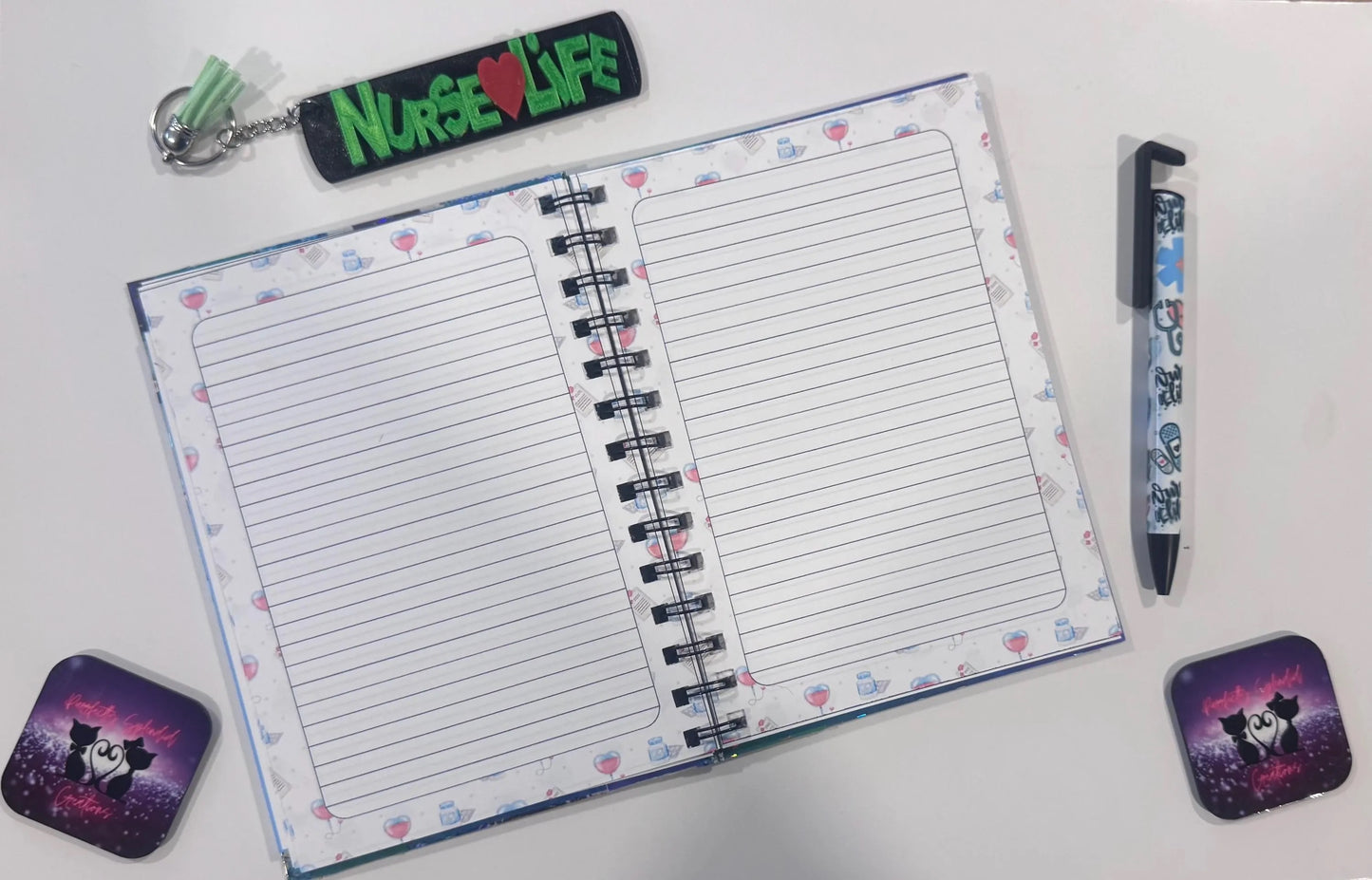 Nursing, Notebook, Keychain, Pen, Bundle Pack, Nursing Activity Book Inside